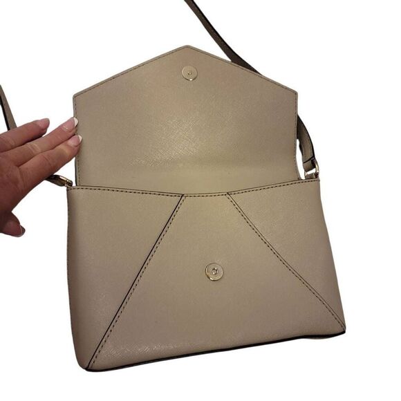 Kate Spade Neutral Taupe Leather Envelope Flap Crossbody Shoulder Bag - Picture 9 of 12